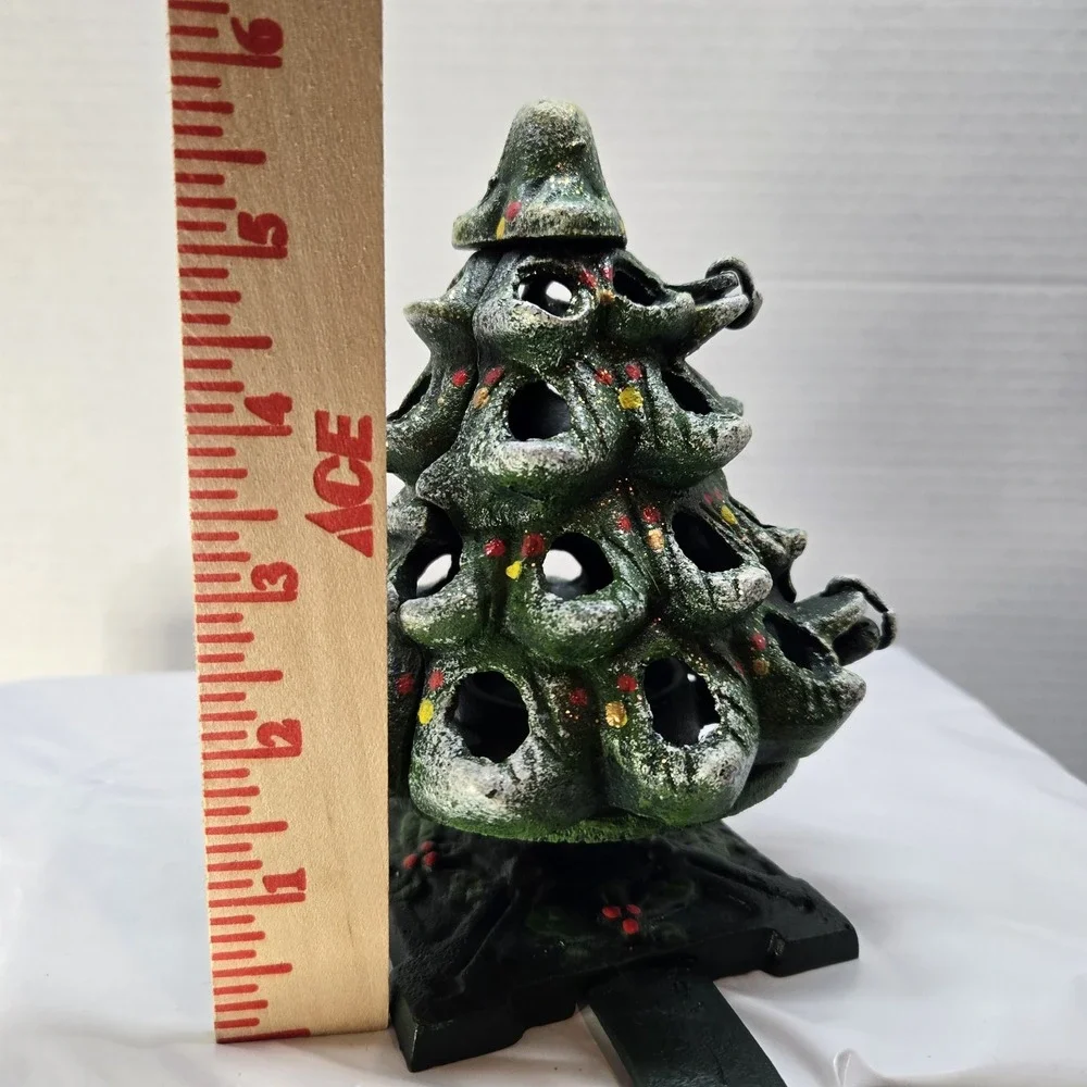 Vintage‎ cast iron indoor outdoor christmas tree candle holder 10